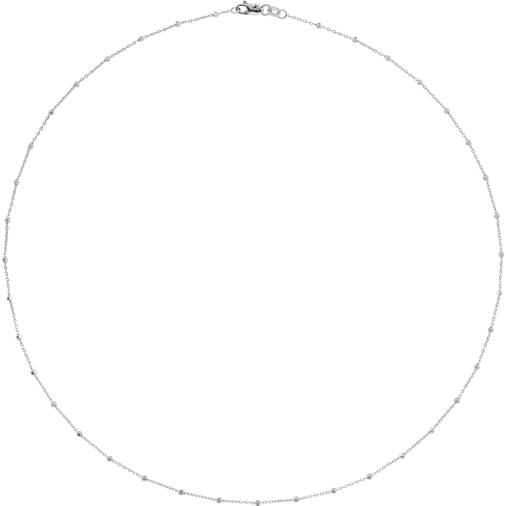 14K WHITE GOLD BALL SEGMENT CHAIN