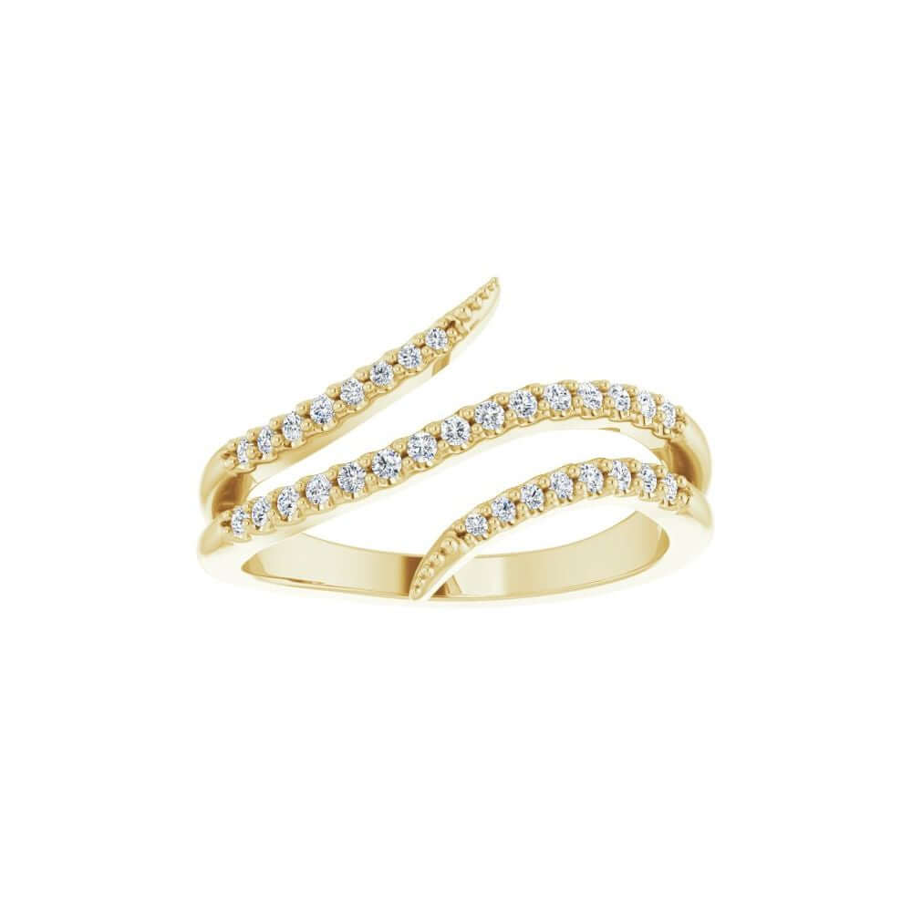 14K Yellow gold 1/5 CTW Natural Diamond Bypass Ring