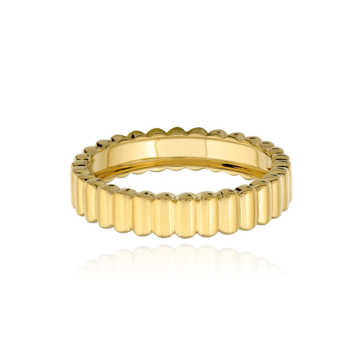 Ring - Thin Striped Gold