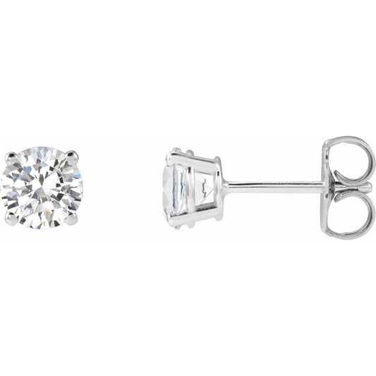 1 CTW Natural Diamond Stud Earrings