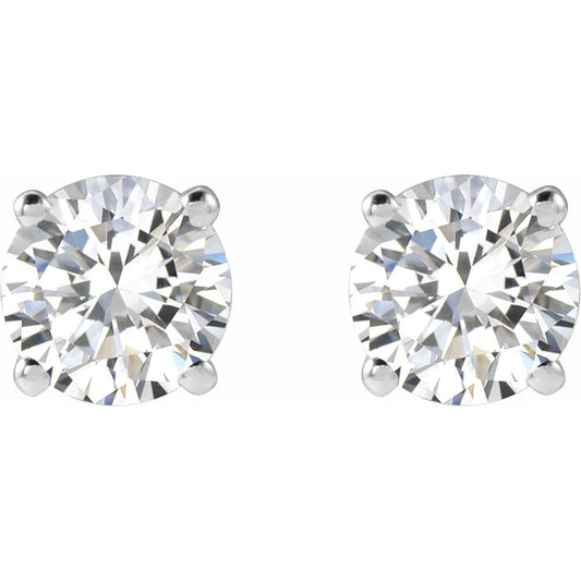 1 CTW Natural Diamond Stud Earrings