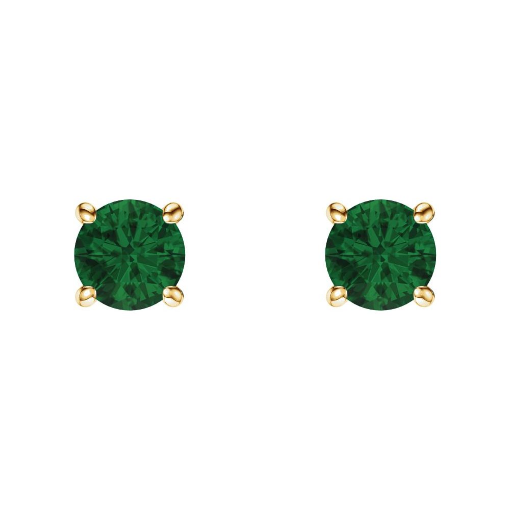 EARRING - SOLITAIRE EMERALD STUDS