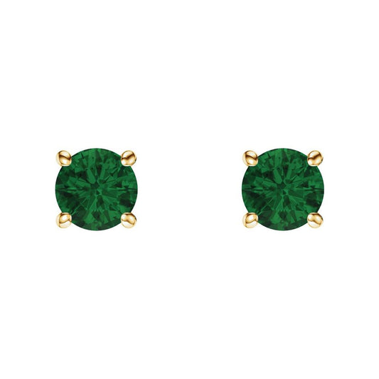 EARRING - SOLITAIRE EMERALD STUDS