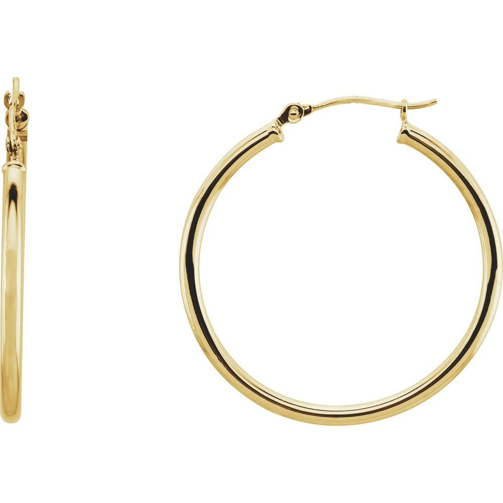 Round Tube 30 mm Hoop Earrings