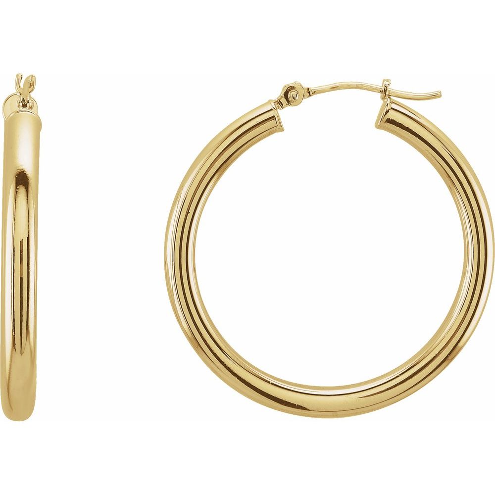 Round Tube 30 mm Hoop Earrings