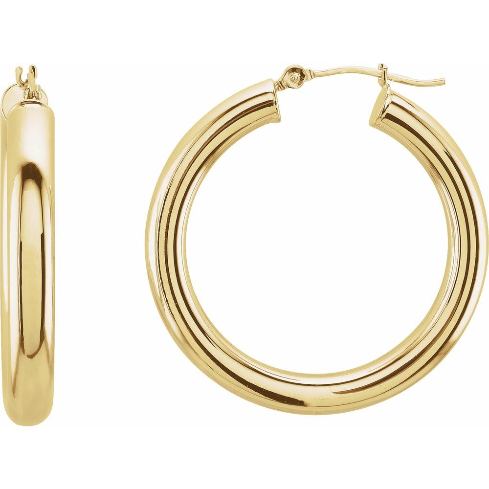 Round Tube 30 mm Hoop Earrings