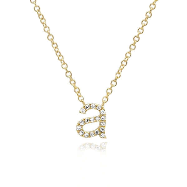 Necklace - Lowercase Pave Initial