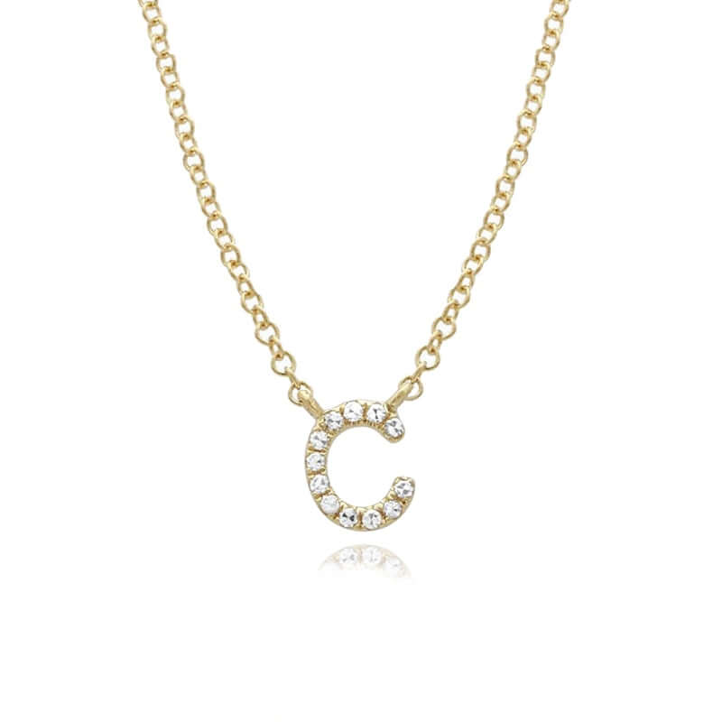 Necklace - Lowercase Pave Initial