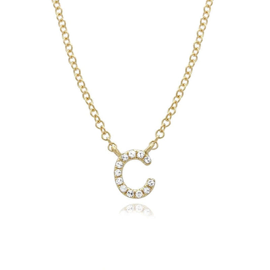 Necklace - Lowercase Pave Initial