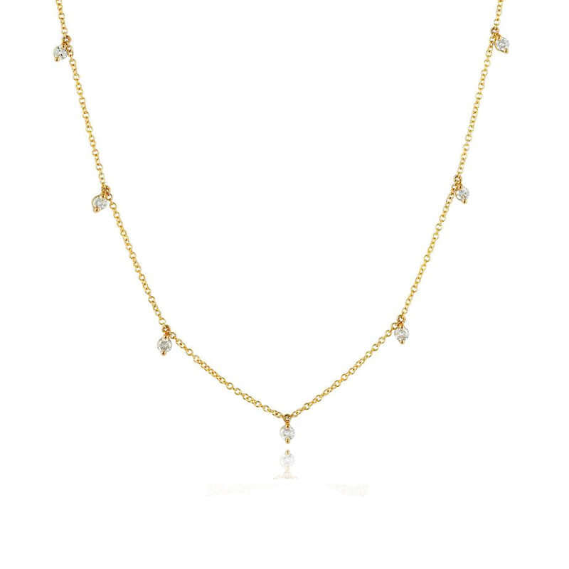 Necklace - Seven Dangling Diamonds