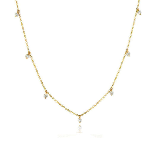 Necklace - Seven Dangling Diamonds