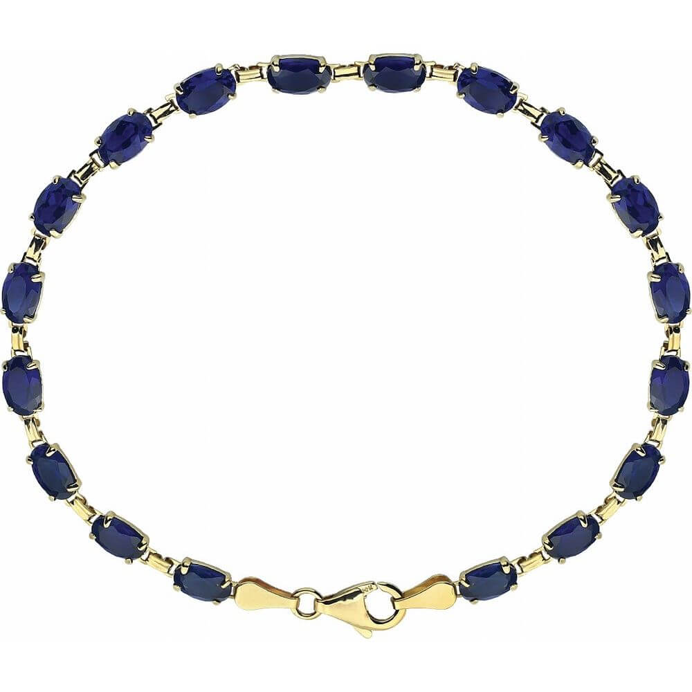 Bracelet - 14K Yellow Gold Oval Gemstone Line