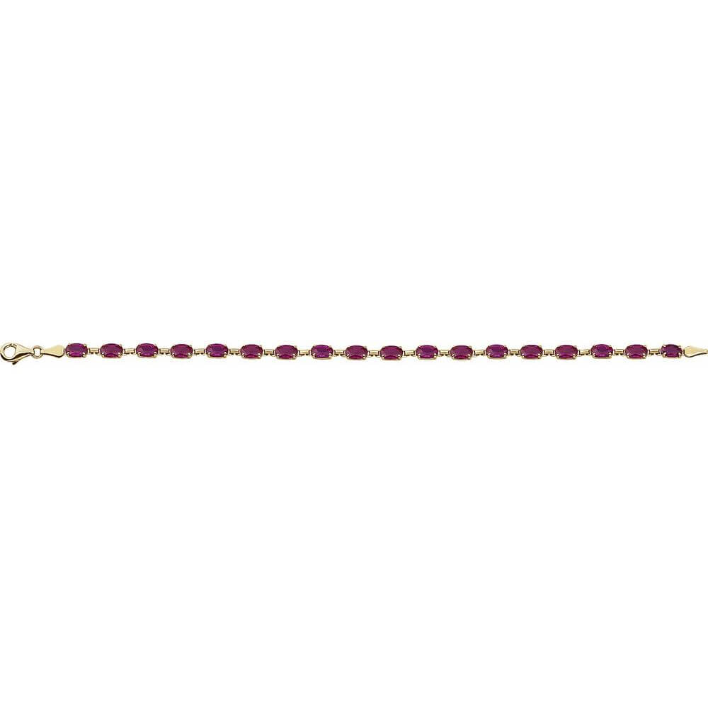 Bracelet - 14K Yellow Gold Oval Gemstone Line