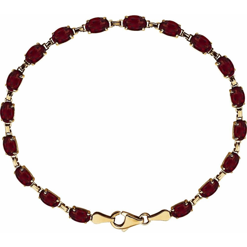 Bracelet - 14K Yellow Gold Oval Gemstone Line