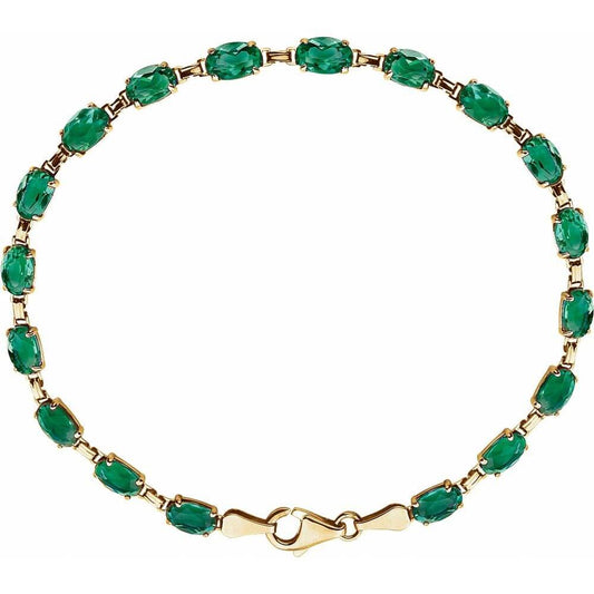 Bracelet - 14K Yellow Gold Oval Gemstone Line