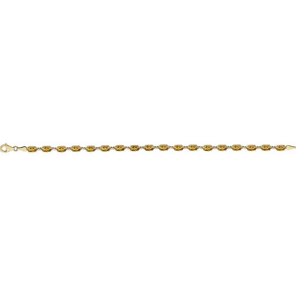 Bracelet - 14K Yellow Gold Oval Gemstone Line