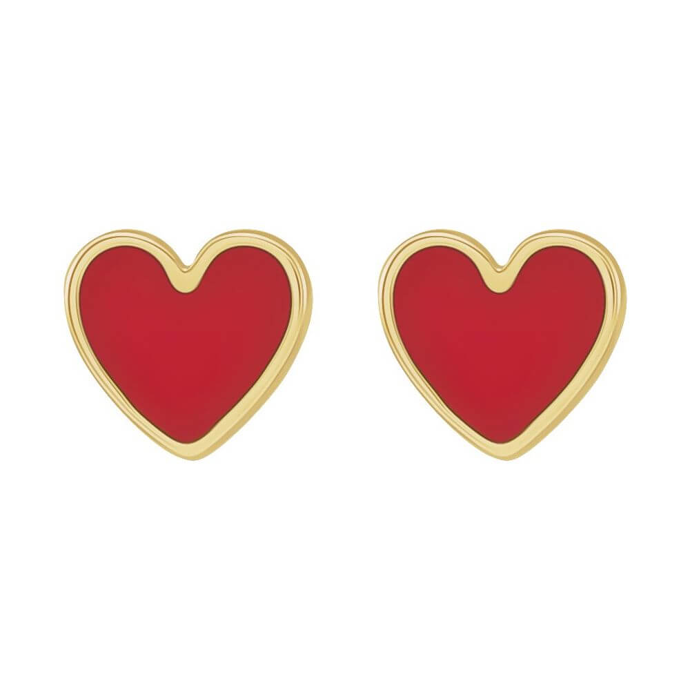 Earrings - Enamel Heart