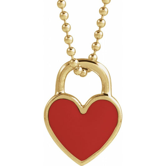 Necklace - Enamel Heart