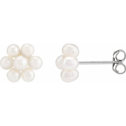 Pearl Flower Earrings