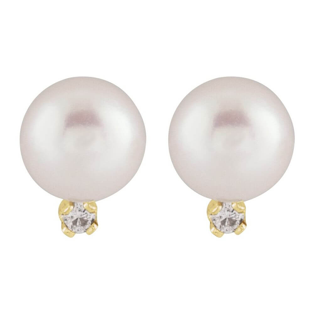 Earrings - Akoya Pearl & Diamond