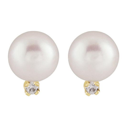 Earrings - Pearl & Diamond