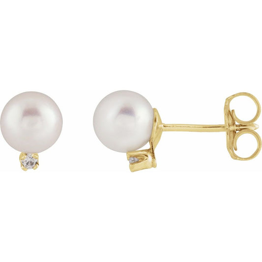 Earrings - Pearl & Diamond