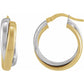 Yellow/White Double Tube 15 mm Hoop Earrings