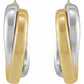 Yellow/White Double Tube 15 mm Hoop Earrings