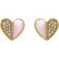 Earrings - Natural Diamond & Pink Enamel Heart