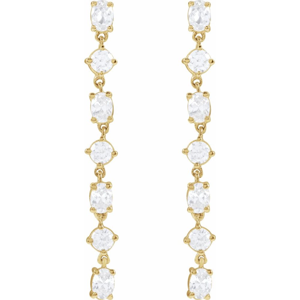 Lab-Grown Diamond 7-Stone Dangle Earrings