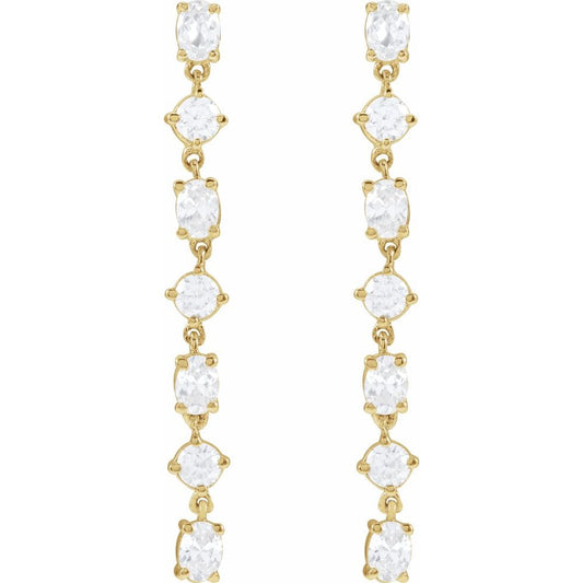 Lab-Grown Diamond 7-Stone Dangle Earrings