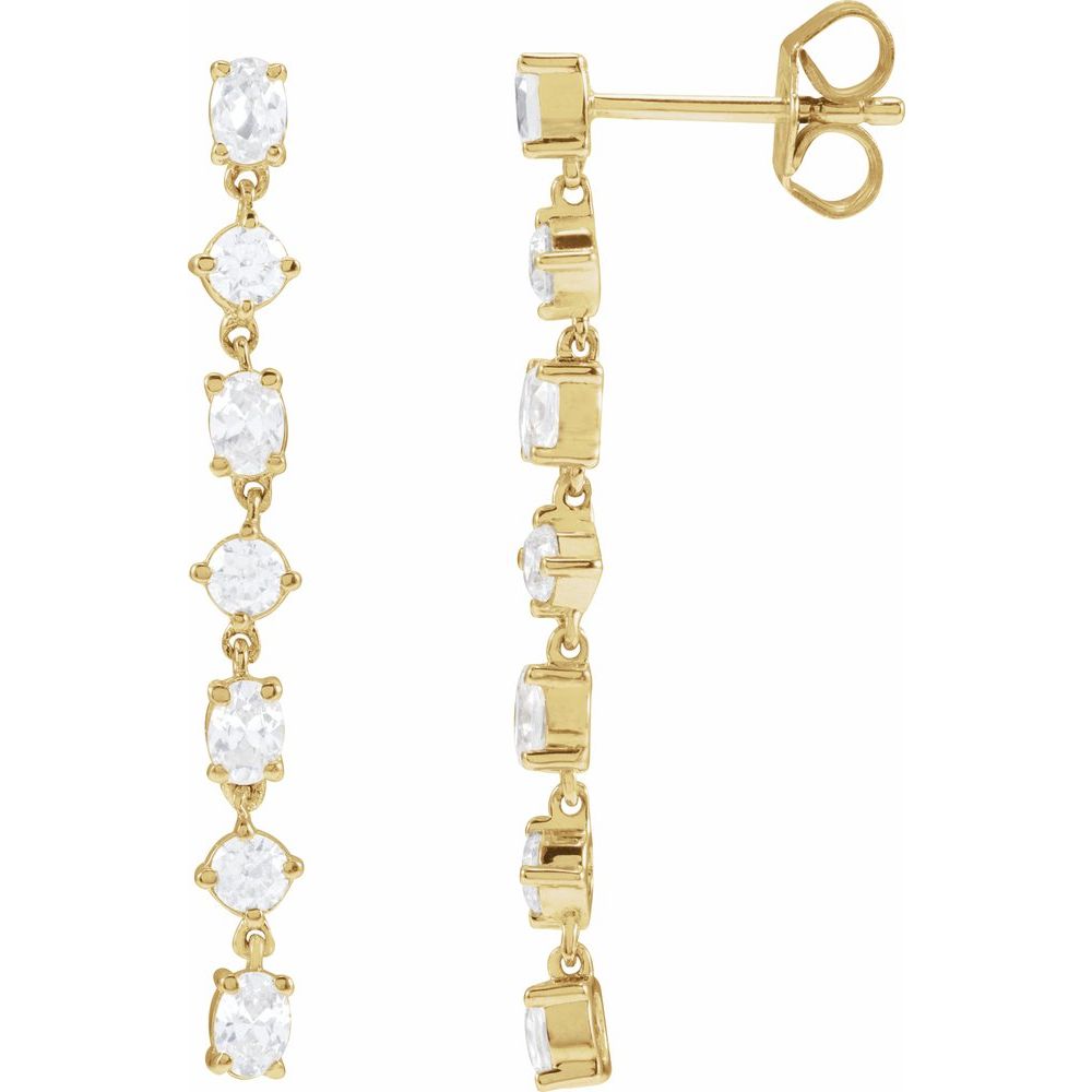 Lab-Grown Diamond 7-Stone Dangle Earrings