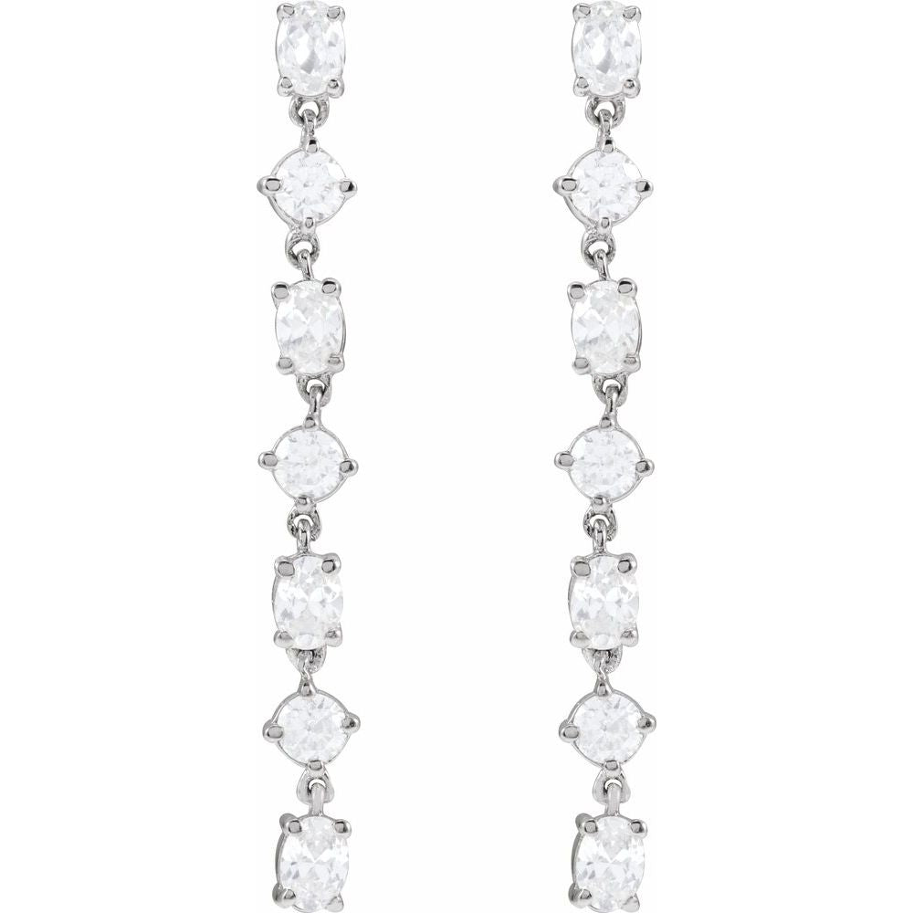 Lab-Grown Diamond 7-Stone Dangle Earrings