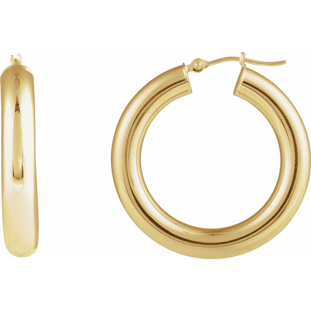 Round Tube 30 mm Hoop Earrings