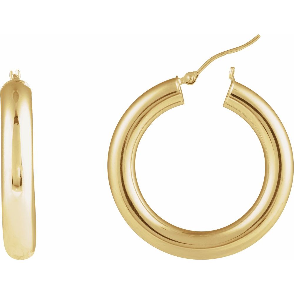 Round Tube 30 mm Hoop Earrings