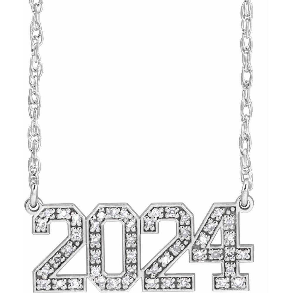 Natural Diamond Numbers Necklace