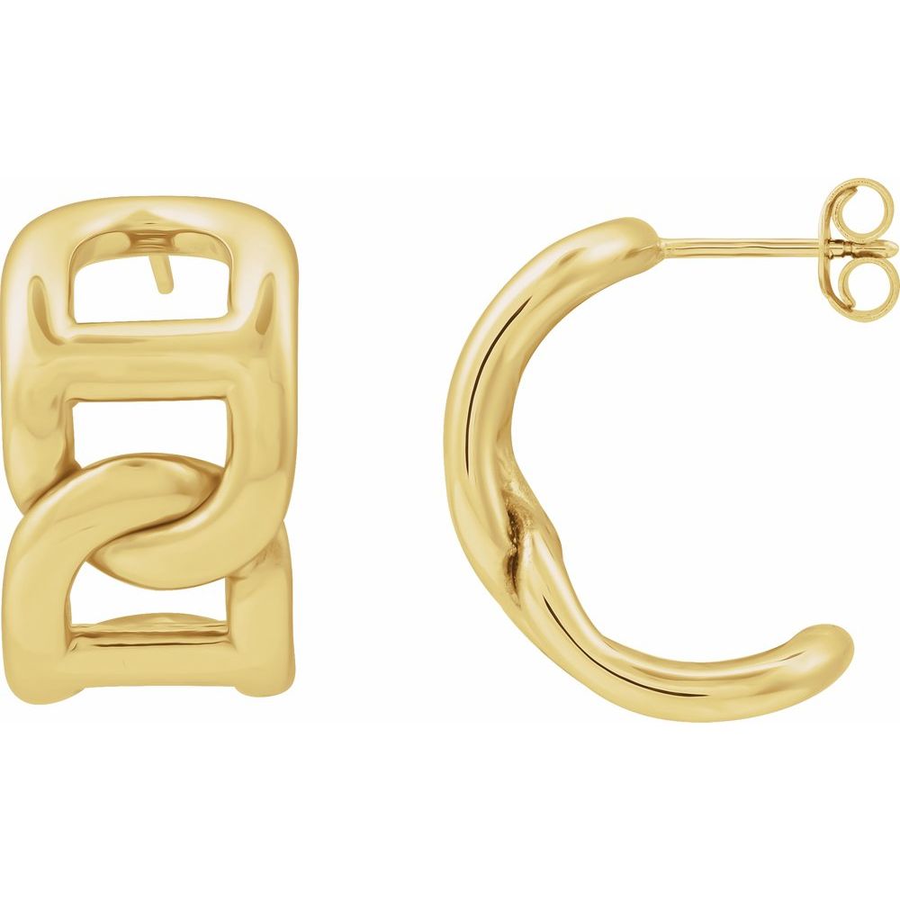 Electroform Anchor Chain Hoop Earrings