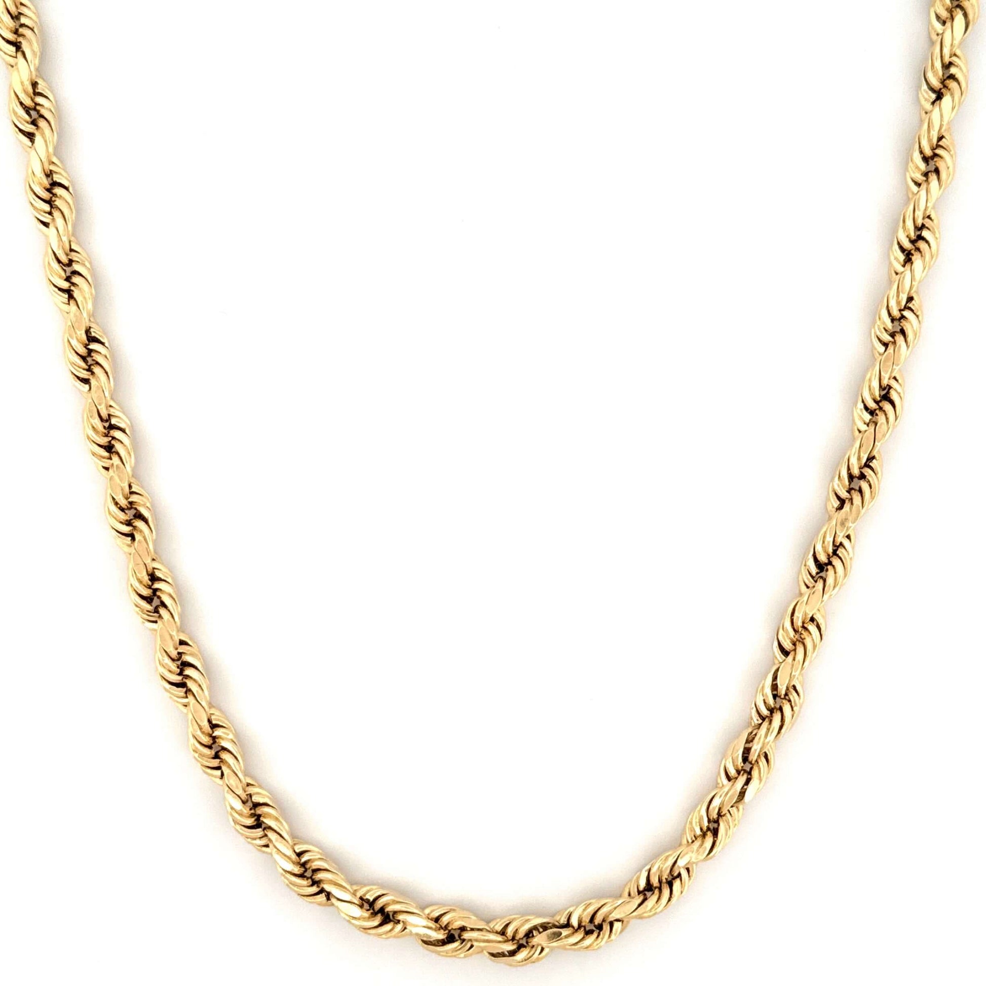 14k yellow gold 6 mm rope 24" chain 