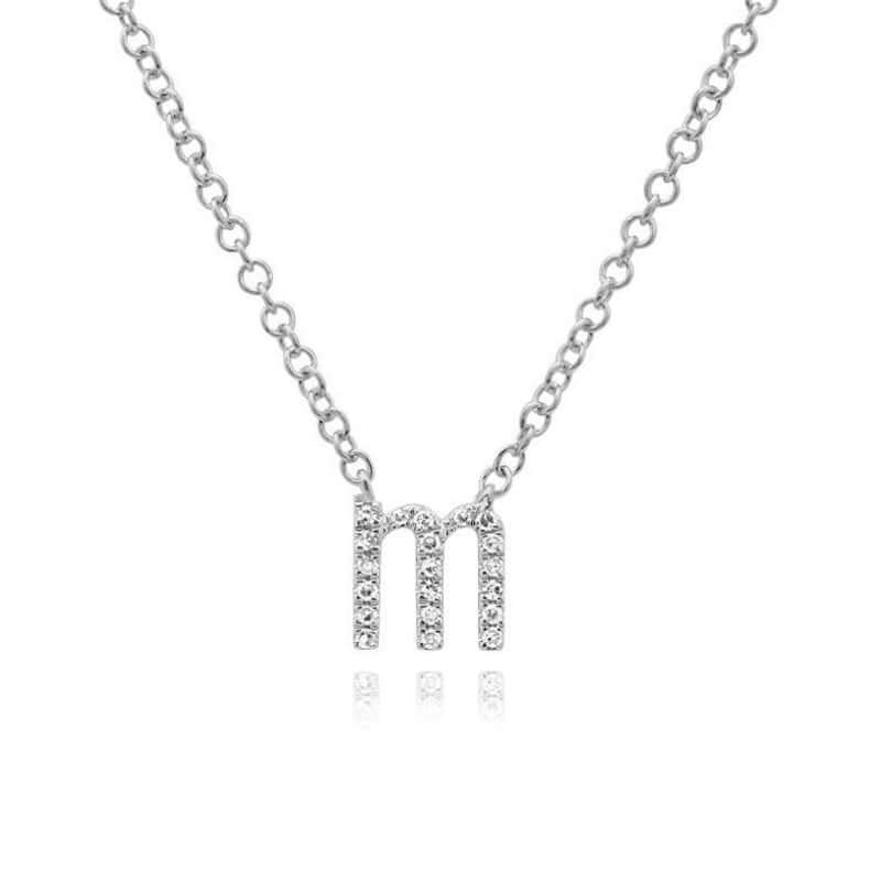 Necklace - Lowercase Pave Initial