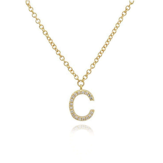 Necklace - Uppercase Pave Initial