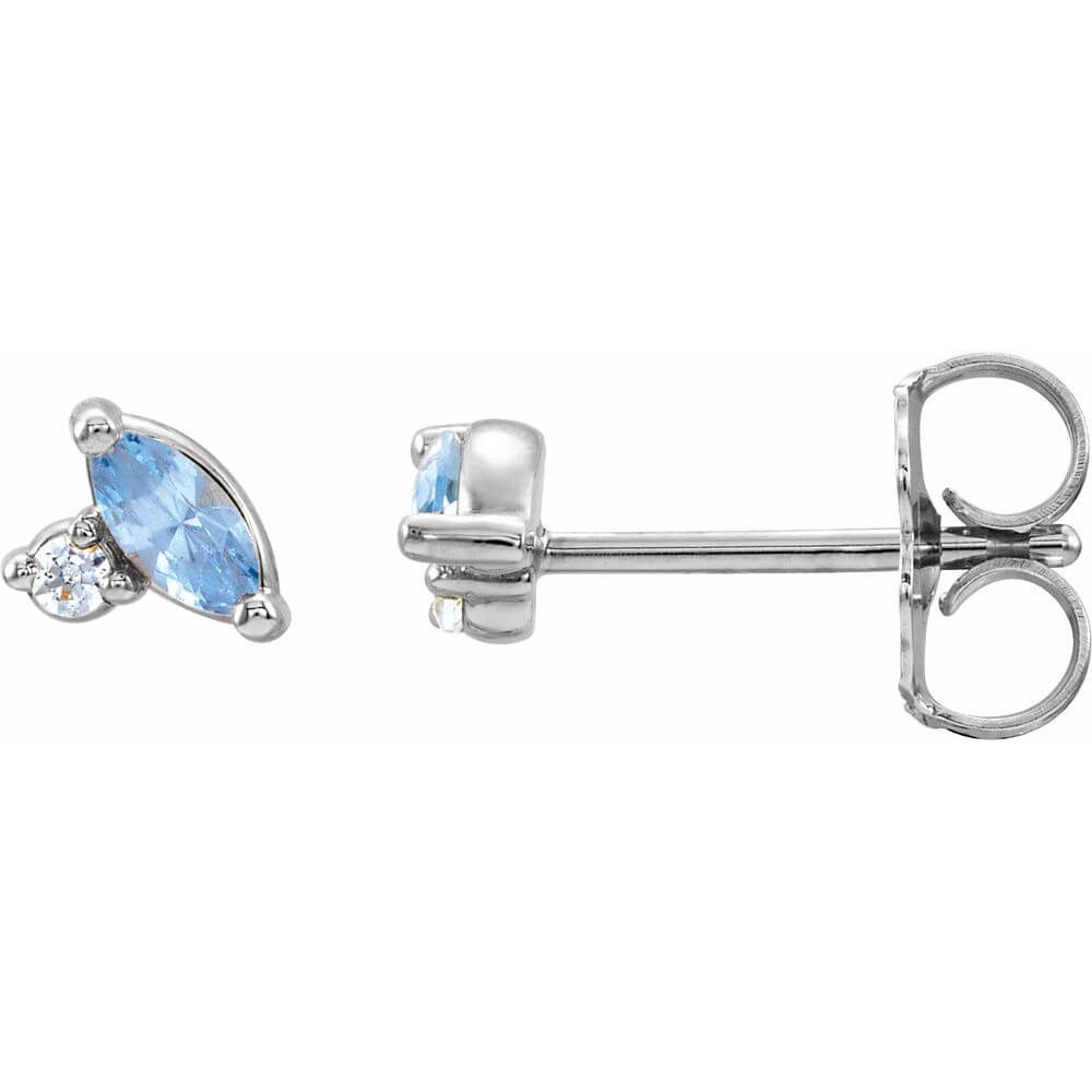 AQUAMARINE-DIAMOND CLIMBER EARRINGS