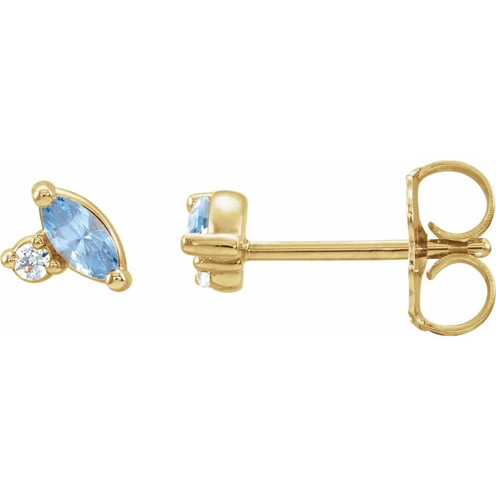 AQUAMARINE-DIAMOND CLIMBER EARRINGS