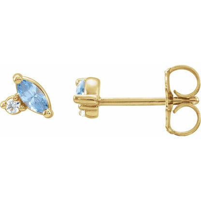 AQUAMARINE-DIAMOND CLIMBER EARRINGS