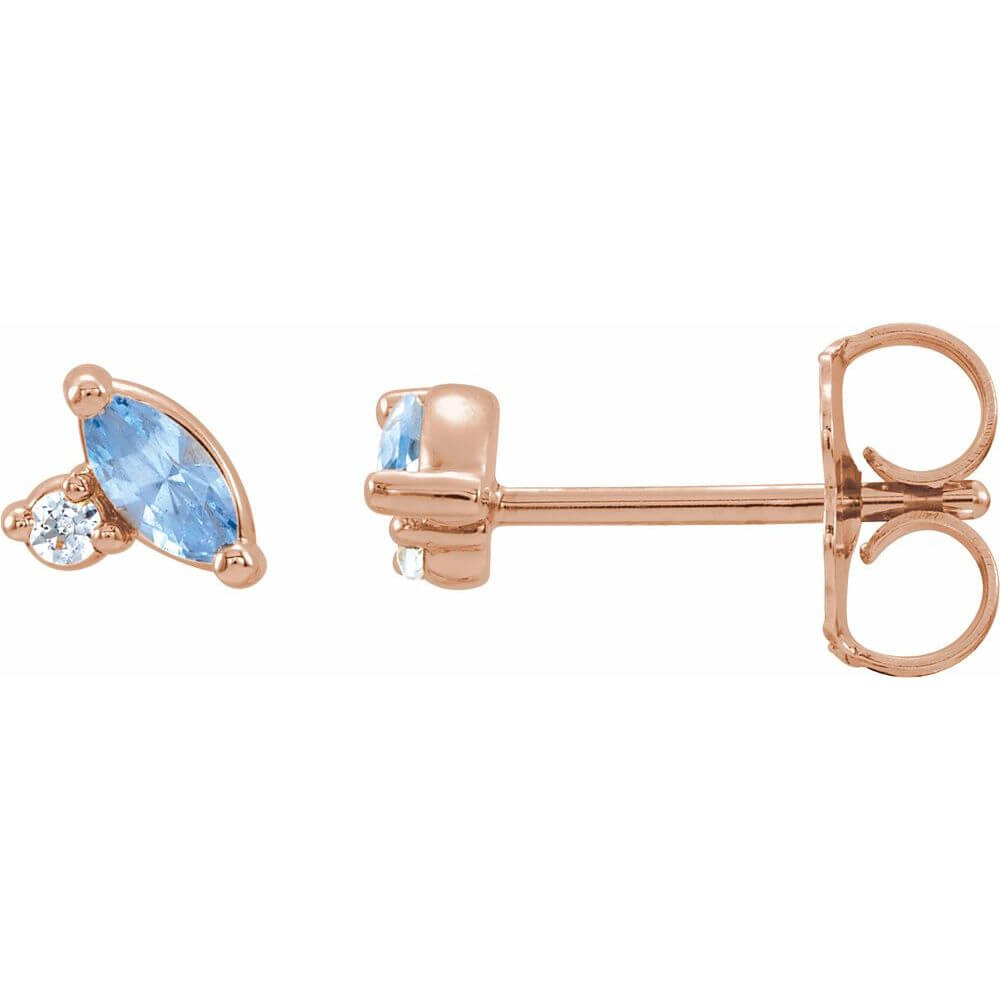 AQUAMARINE-DIAMOND CLIMBER EARRINGS