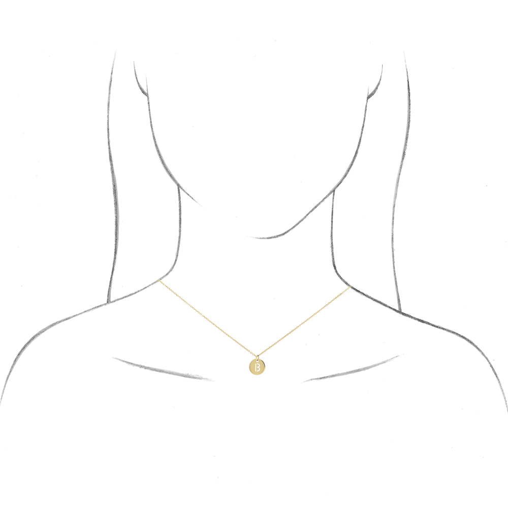 NECKLACE - 14K INITIAL DISC 16-18"