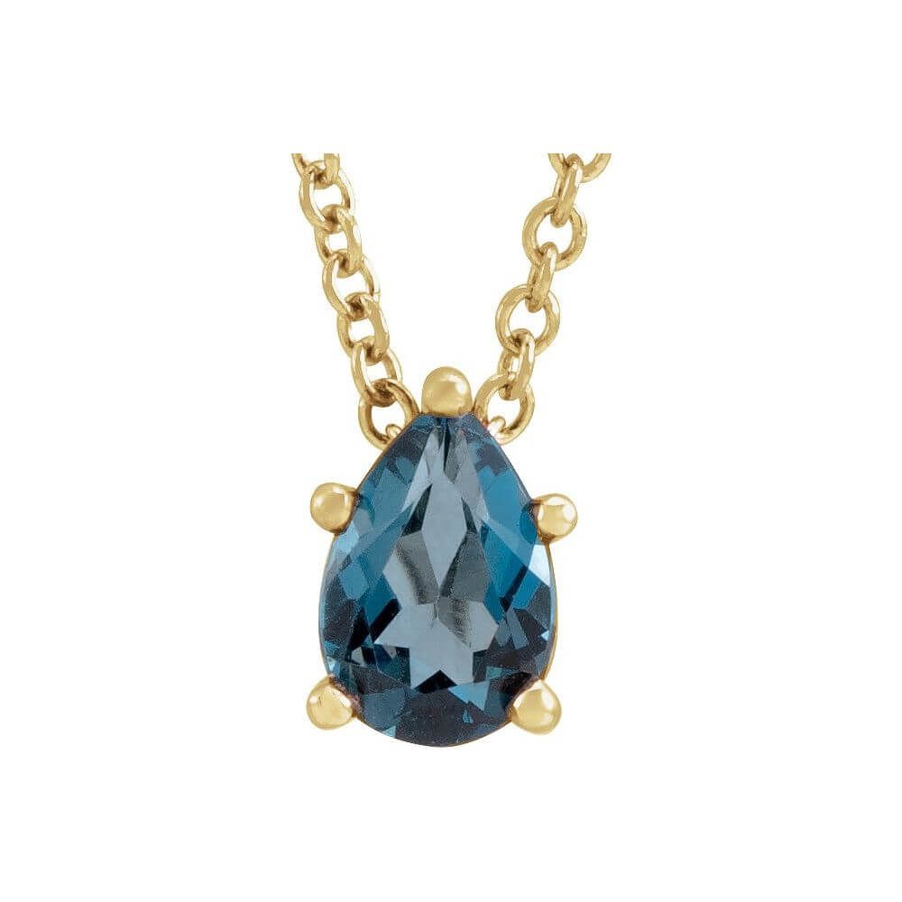 Pear London Blue Topaz Necklace