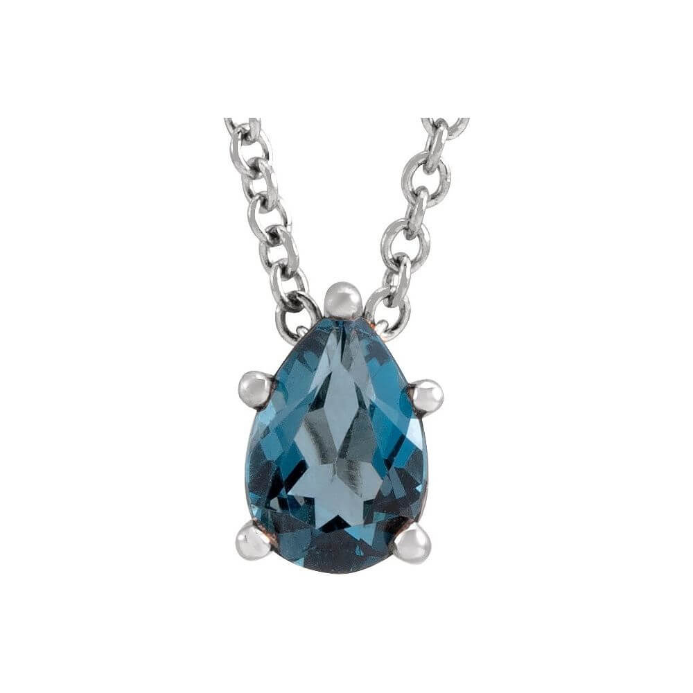 Pear London Blue Topaz Necklace