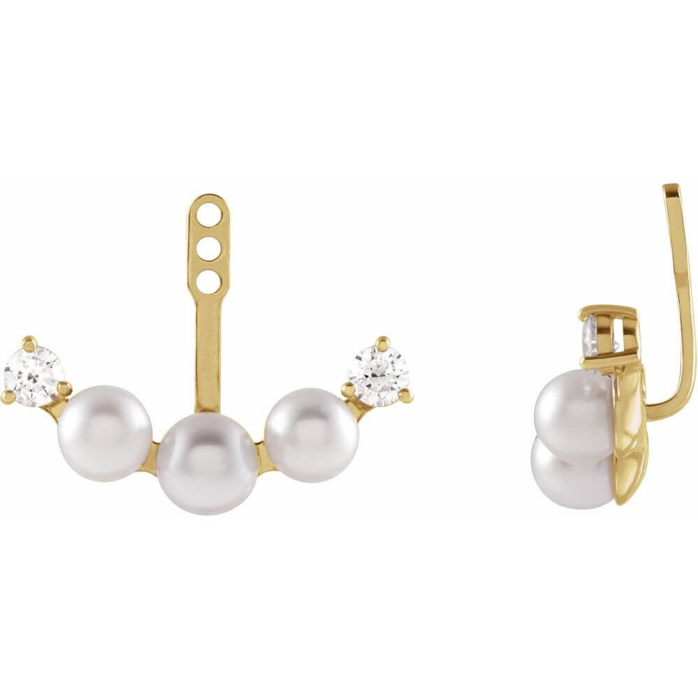 Akoya Pearl & Natural Diamond Earring Jackets