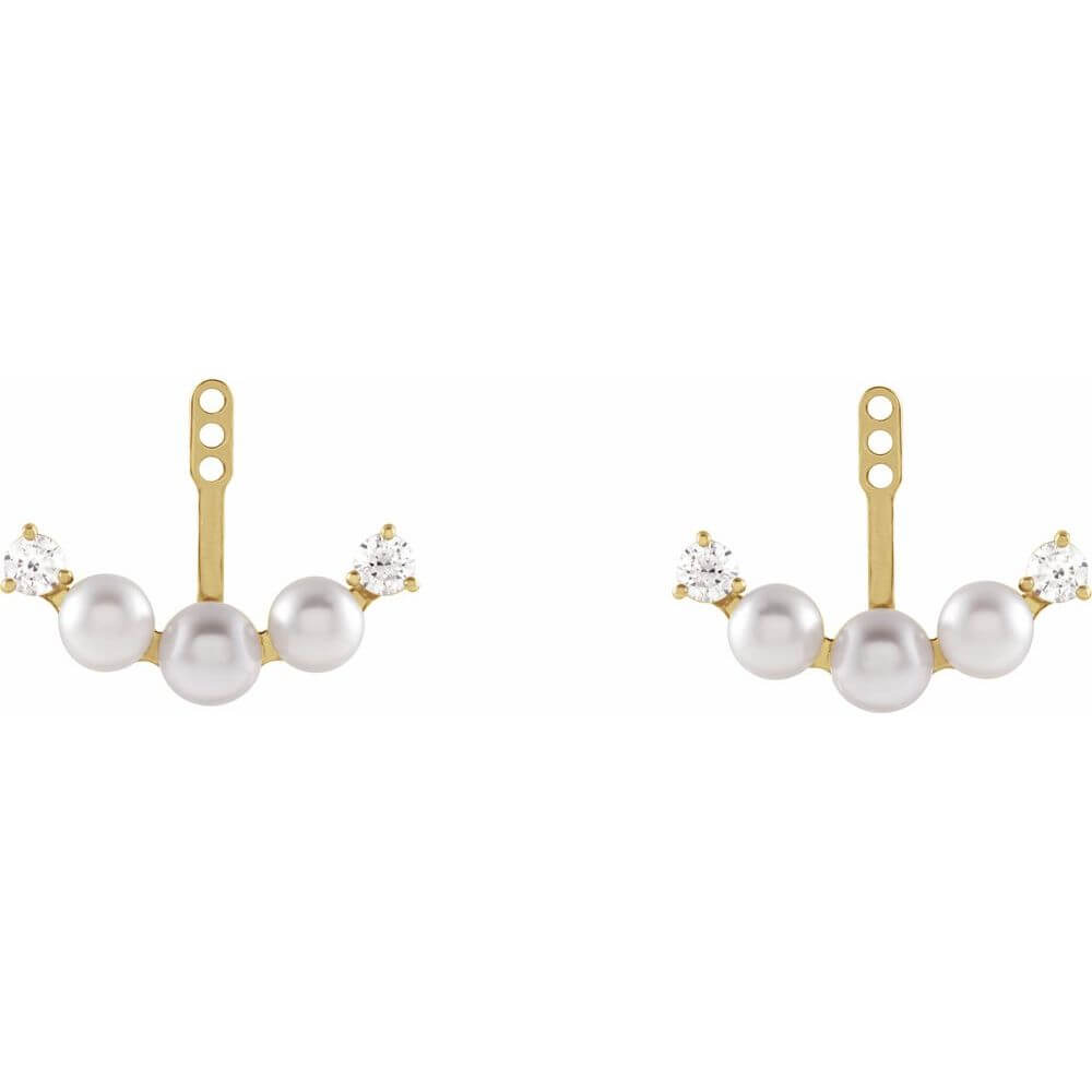 Akoya Pearl & Natural Diamond Earring Jackets