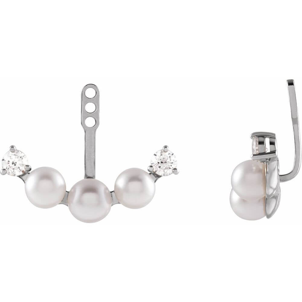 Akoya Pearl & Natural Diamond Earring Jackets